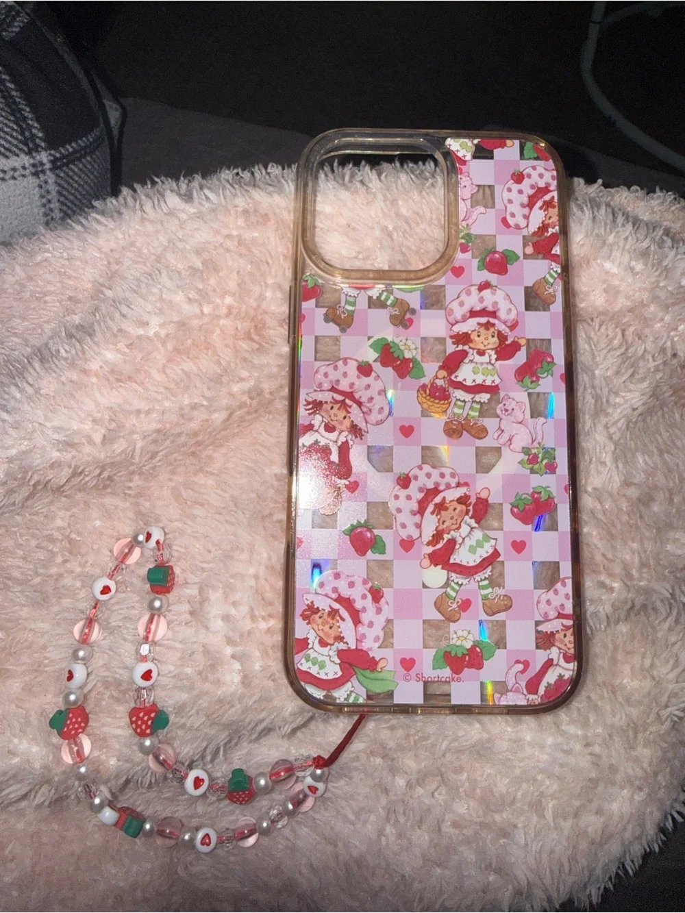 Strawberry Shortcake Pink Checkered Phone Case 🍓